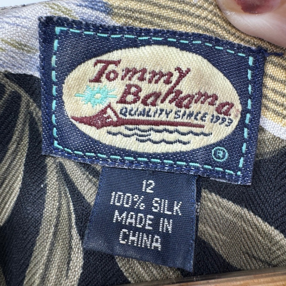 Tommy Bahama Women 100% Silk Floral Maxi Dress Black Green Tropical Sz 12 Resort - Picture 4 of 10